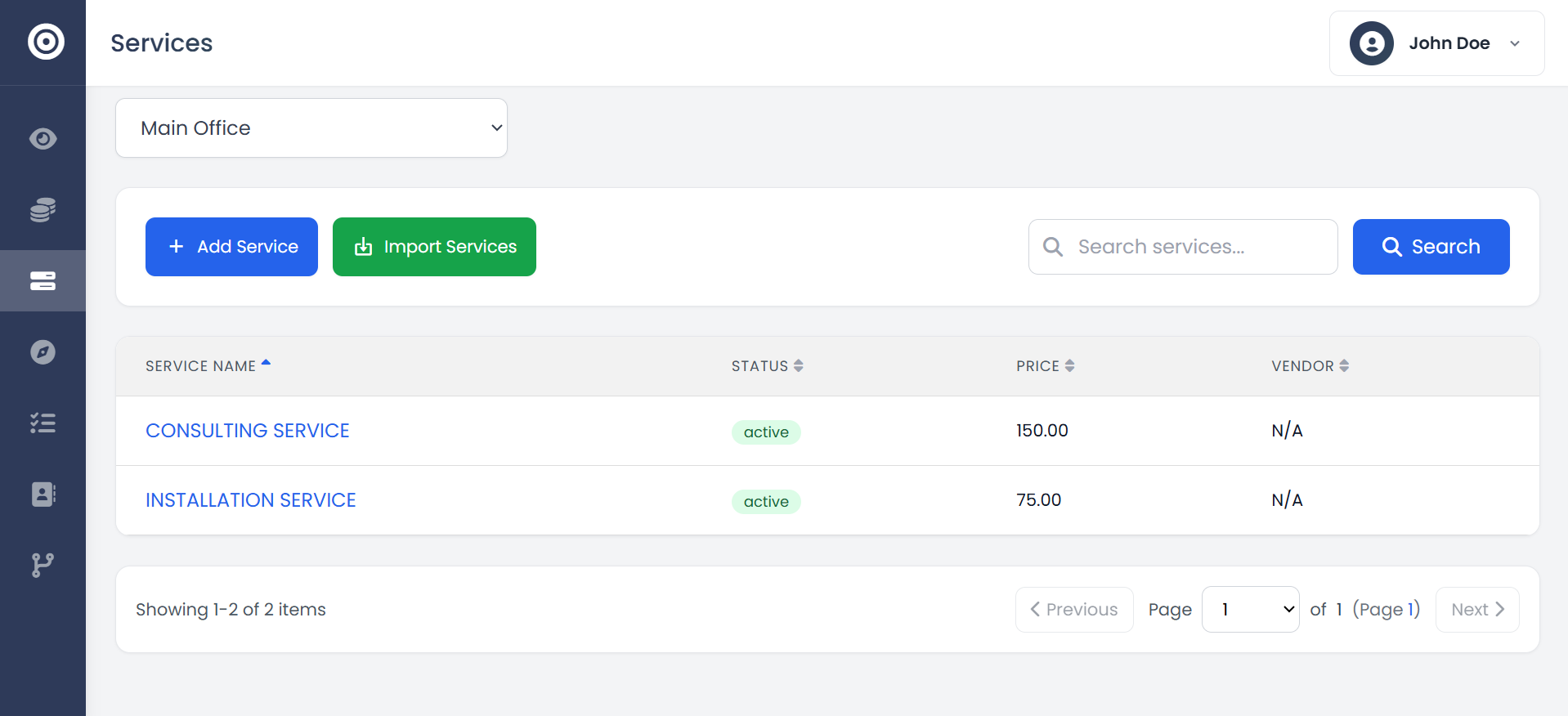 Obsidyun services catalog